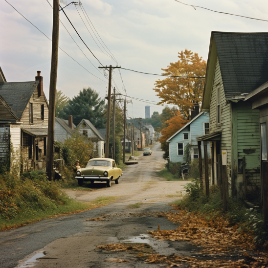 New England. Small rural town 1970