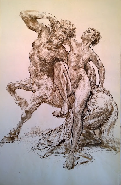 Hildebrand Ernst Georg.  Au plaisir des Dieux dessins germaniques 1940 1958. Asklepios  the Centaur 2