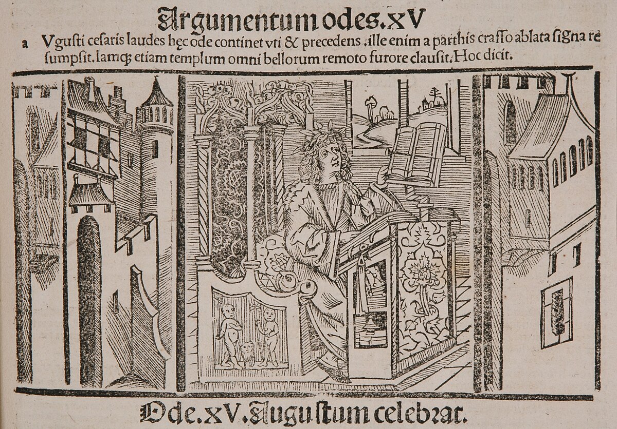 Horace in his study f. Q. Horatius Flaccus Opera Strassburg Johann Gruninger 1498