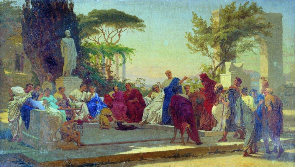 Horace reads his poems in front of Maecenas by Fyodor Bronnikov 1863