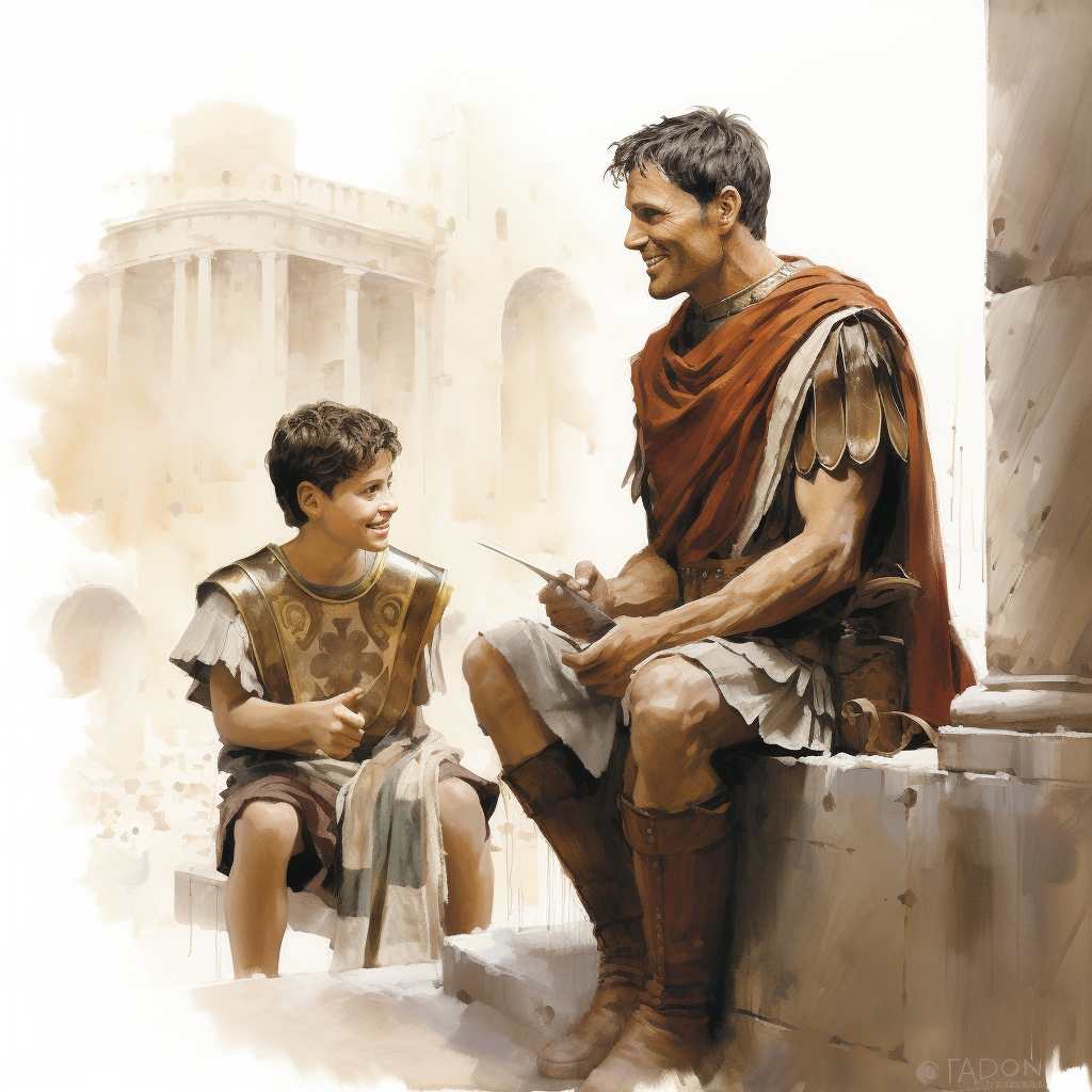 Roman poet and boy 15. 1st BC d4