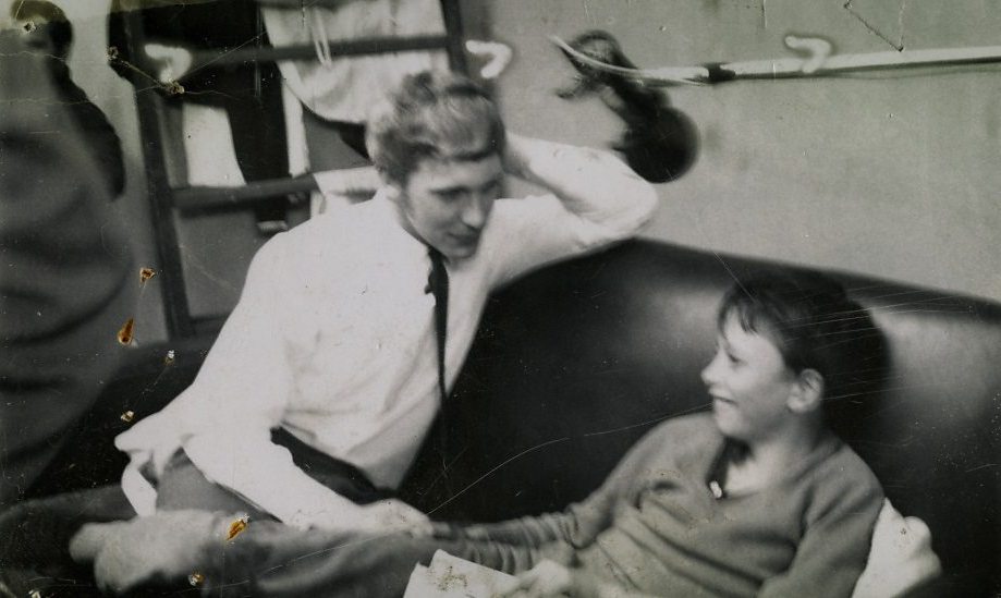 Ken loach and david bradley on the set of kes