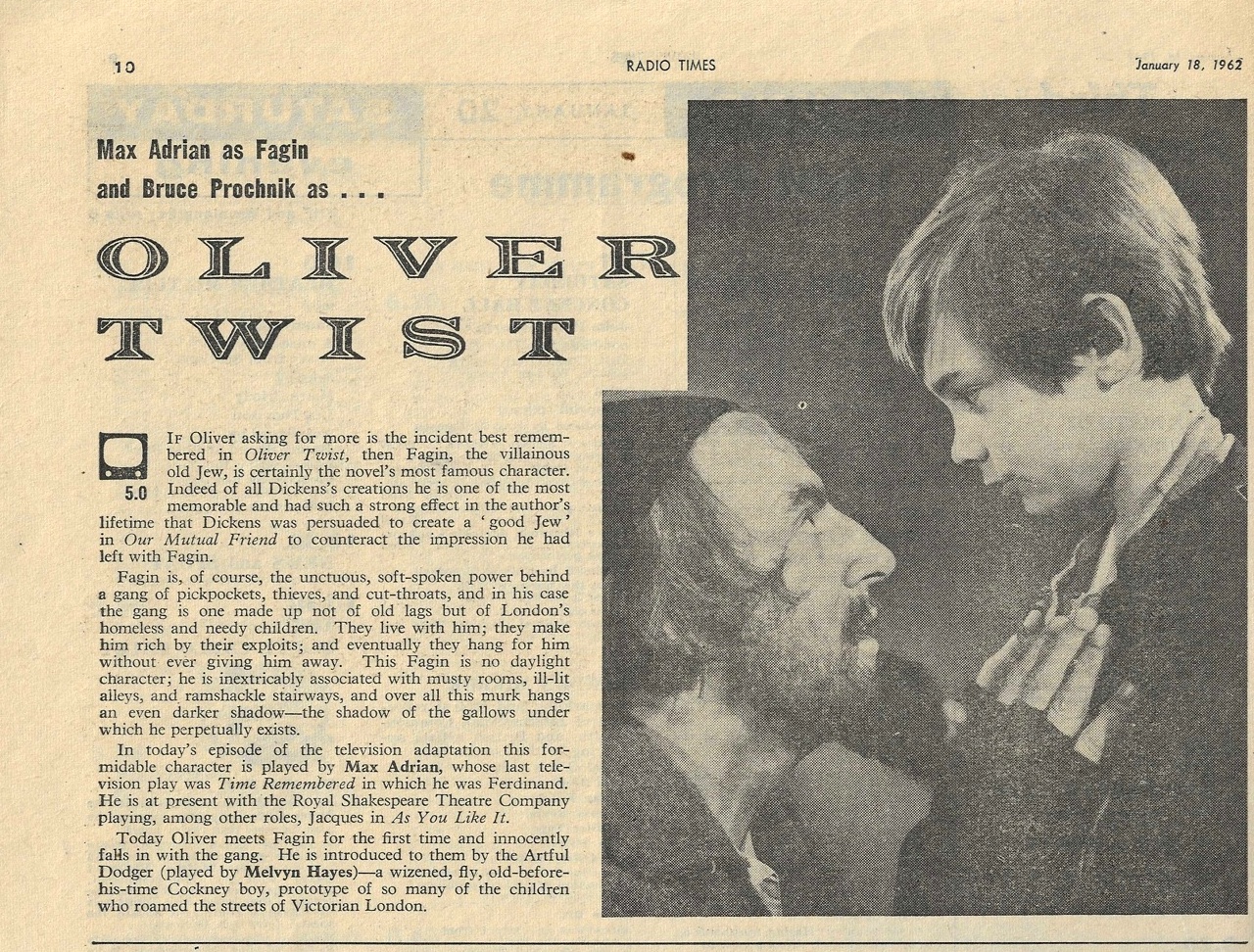 RT Jan 18 1962 Oliver Twist