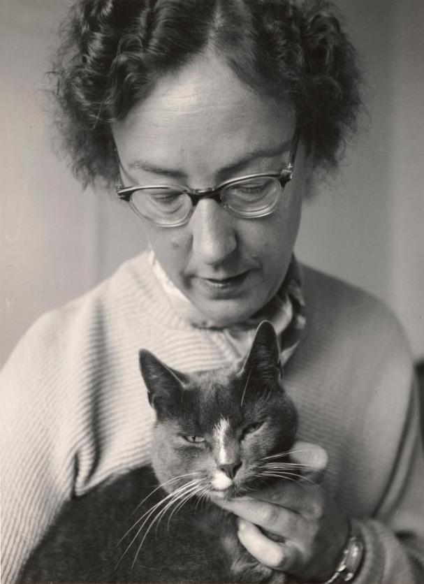 Anna Blaman with cat