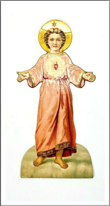 Victorian Trade Card Paper Doll. Sacred Heart Of Jesus As A Child