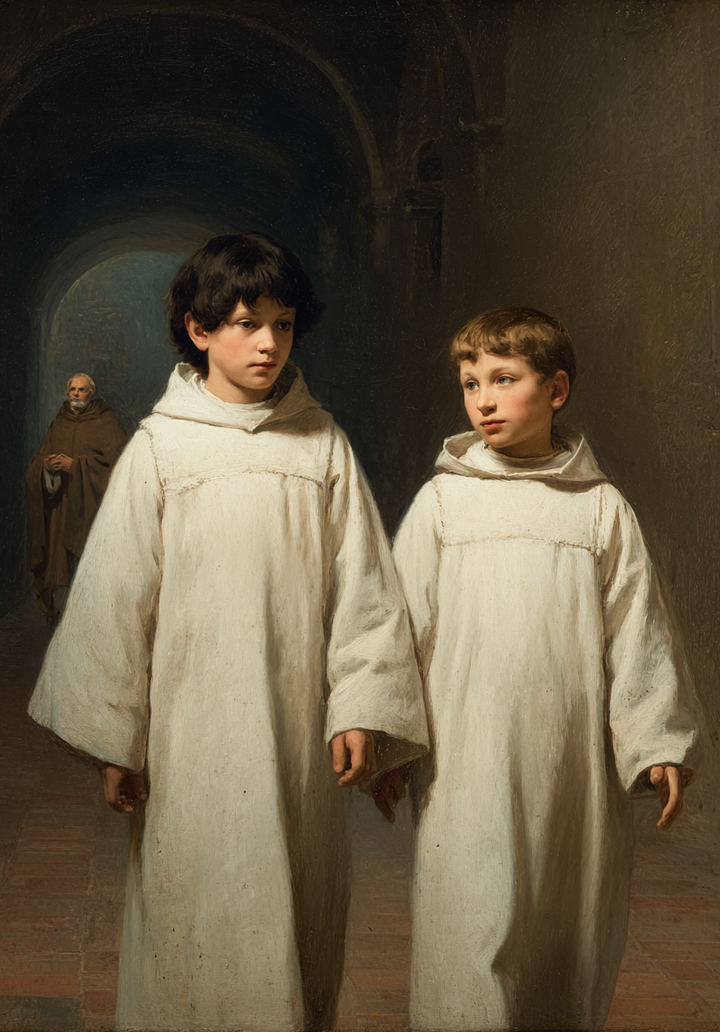 13s and monk in cloister d2   dtl